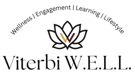 VITERBI WELL Logo with tagline Wellness Engagement Learning Lifestyle